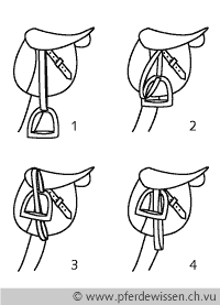 Steigbügel hochziehen
